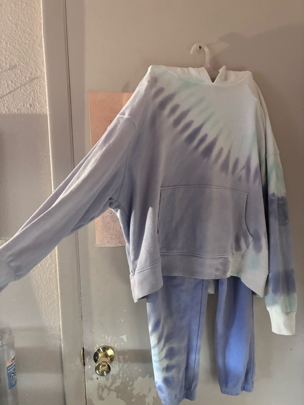Wildfox woman’s Lavender Tie-Dye Jogger and matching sweatshirt with Mint Swirl